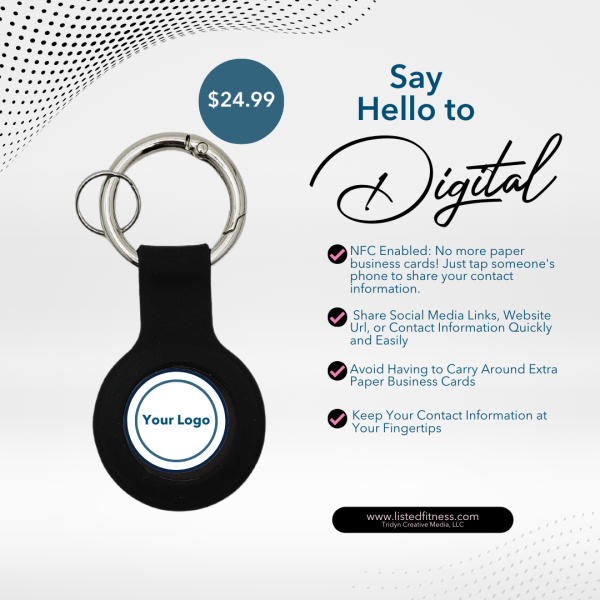 Digital Business Contact Keychain Tag Style A